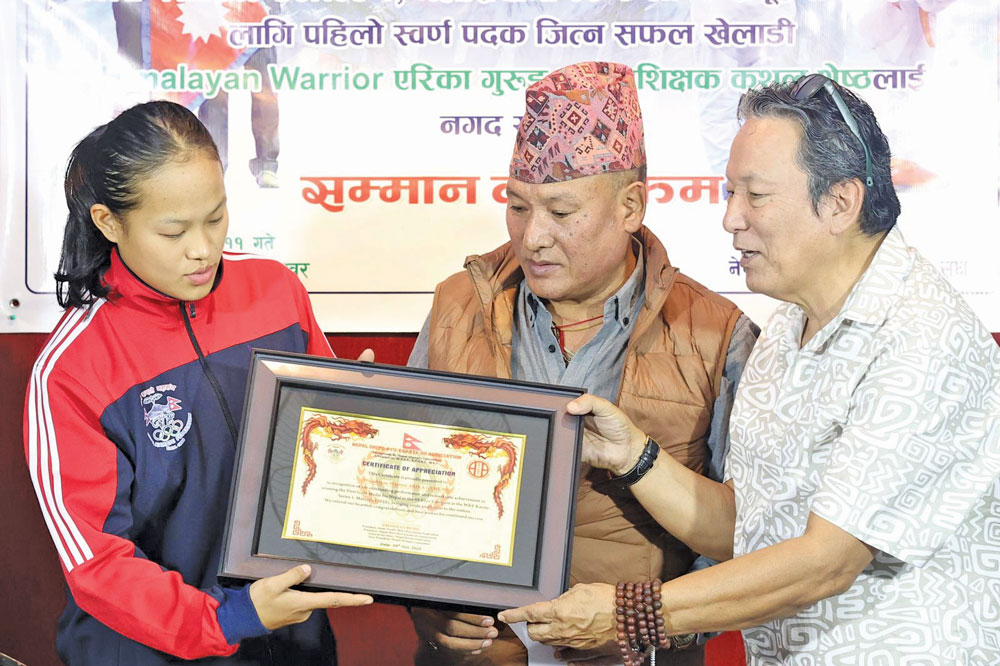 Karate star Arika Gurung feted