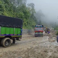 Hanumante river inundates settlement in Bhaktapur