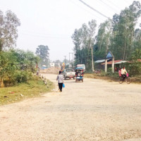Heavy trucks reduce vital Rani-Dharan Road to a poor state
