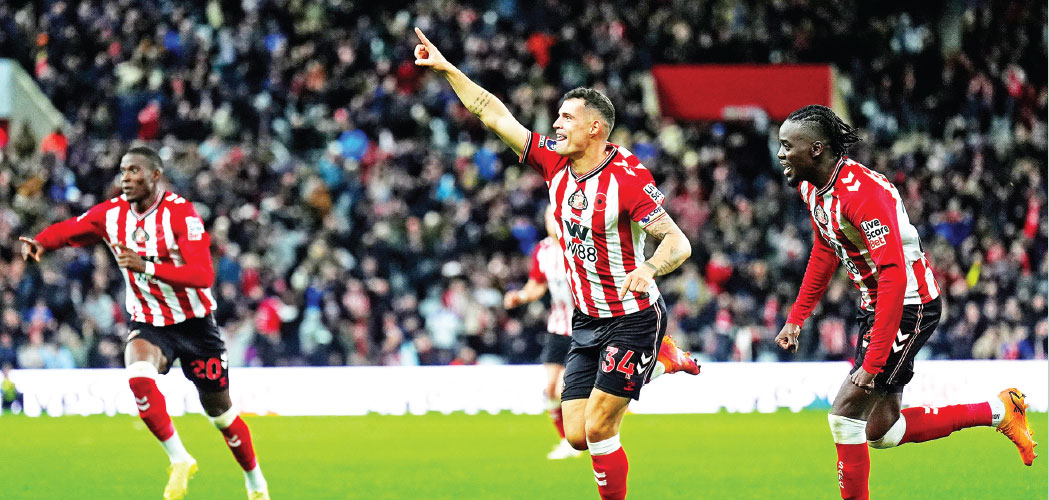 Xhaka lifts Sunderland into fourth after Everton draw