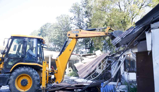 Structures built on Lainchour-based Nepal Scout land demolished