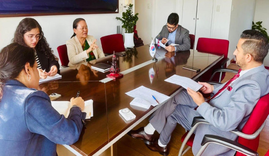 Minister Kharel urges officers of Nepali Embassy to be guardian of Nepalis in South Korea