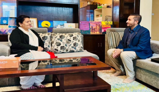 Communication Minister Kharel calls on former President Bhandari