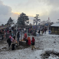 Concrete bridge over Jumla's Hima River