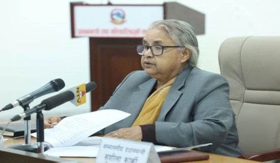 Women worker helps on gravel crushing in Jajarkot