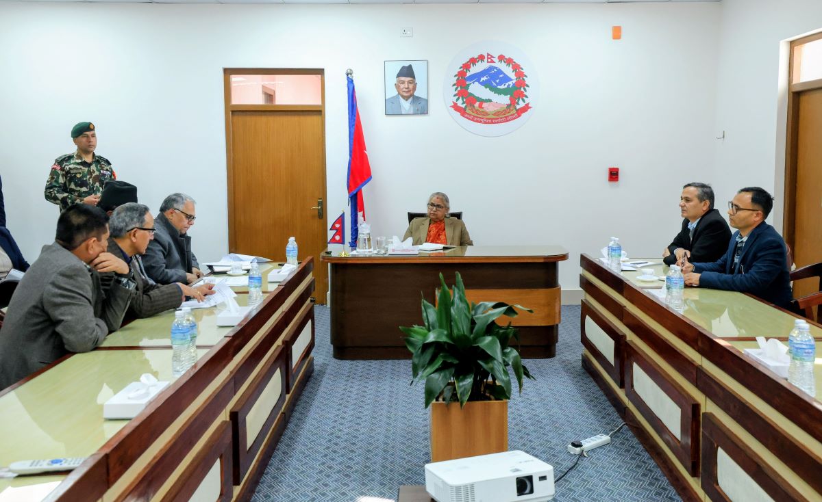 Office-bearers of inquiry commission meet PM Karki
