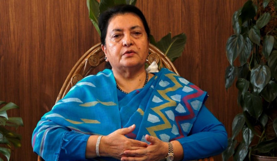Former President Bhandari congratulates newly elected UML leadership