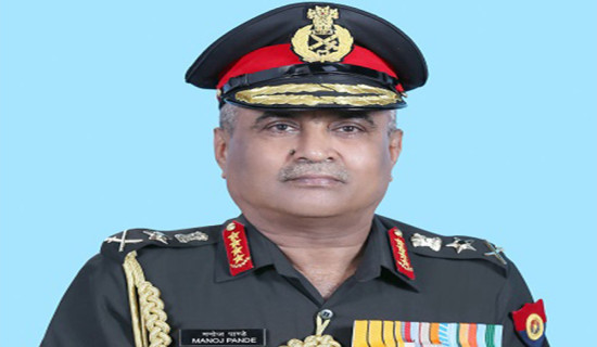 Indian Army Chief Pande arriving on September 4