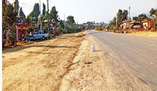 Scarcity of construction materials delays road development