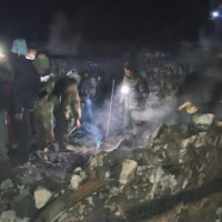 Vehicles operating from alternative route after bridge collapse