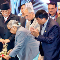 Minister Sharma with Banglachuli locals