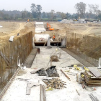 Border security units from Nepal and China take stock of border pillars at Bhotkhola