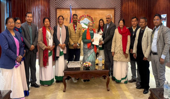 Tharu Kalyankarini Sabha delegation calls on PM Karki