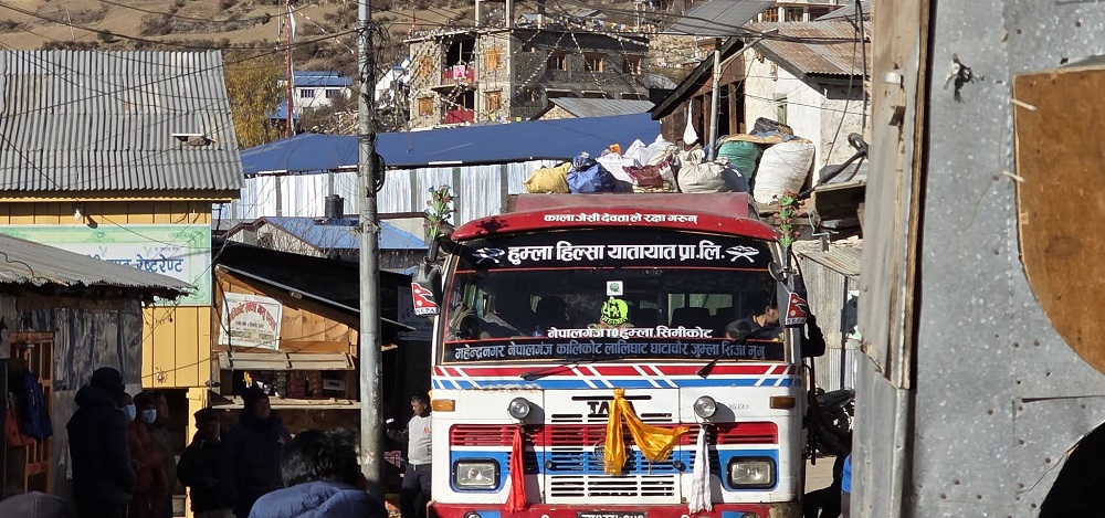 Bus service to Humla begins, vehicle fare becomes cheap