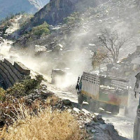 Snowless winter turns Jumla’s mountains bare
