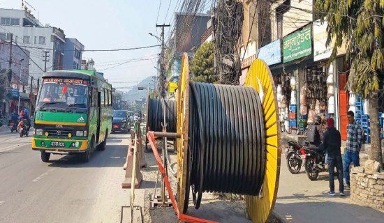 Cables go underground in Pokhara