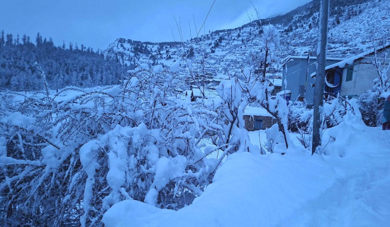 Snowfall occurs in Baitadi and Baglung districts