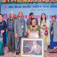 Yoga demonstrated on anniversary