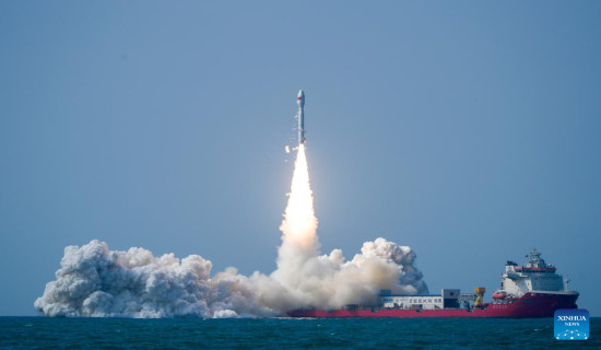 China's commercial rocket SD-3 launches 7 satellites from sea