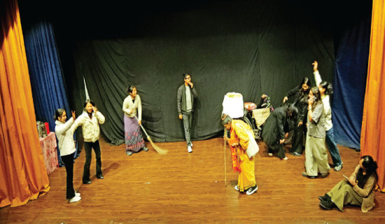 St. Xavier’s College stages “Jhola Harayeko Manchhey”