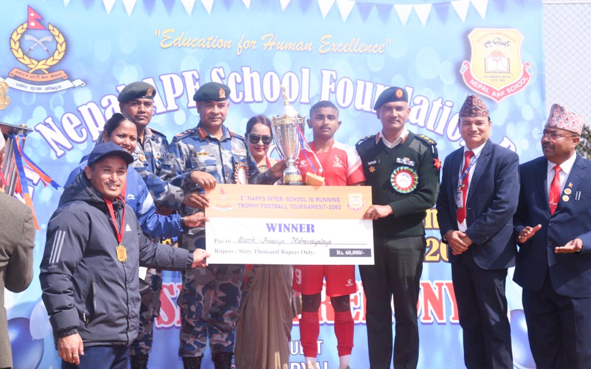 Sainik Awasiya Mahavidyalaya Clinches APF IG football cup 2082