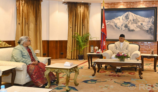 PM Karki briefs President Paudel on HoR elections
