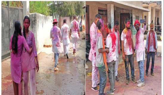 Holi held in Tarai with fanfare