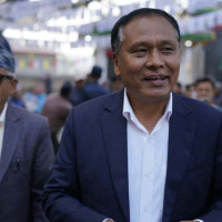 Water spills in Babarmahal due to pipeline damage (Photo Features)