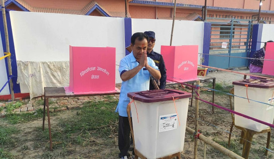 NC Vice-President Sharma casts his vote