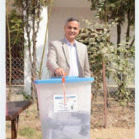 Former Prime Minister Nepal casts vote