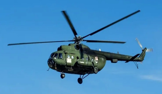 Ballot boxes from remote areas being collected by helicopters