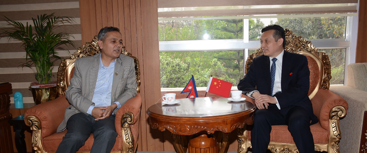Chinese Envoy Zhang calls on Minister Aryal