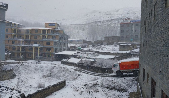 Rainfall and snowing in Muktinath area