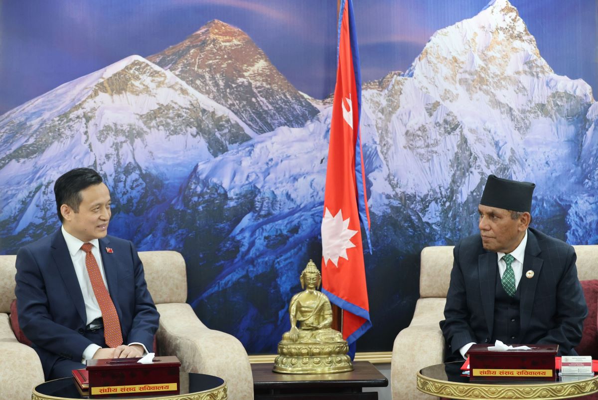 Chinese Ambassador Zhang pays courtesy call on NA Chair Dahal