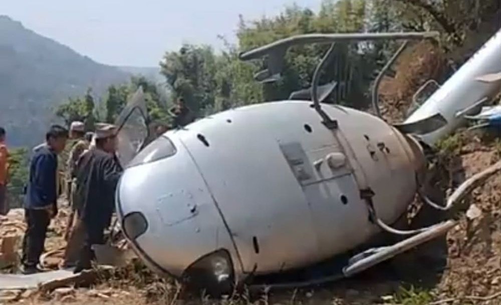 Helicopter mishap in Khotang: Six rescued and brought to Kathmandu