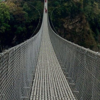 Rock-anchoring to widen road at Kavrebhir