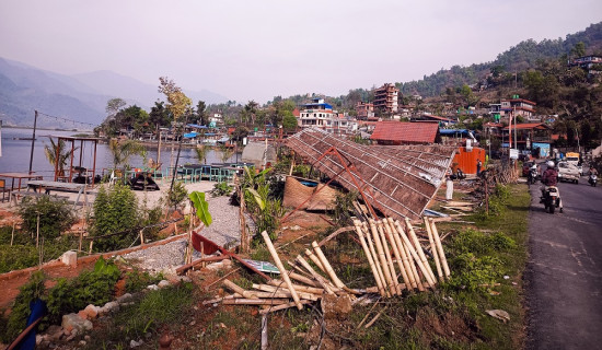 Physical infrastructures encroaching Fewa Lake bulldozed