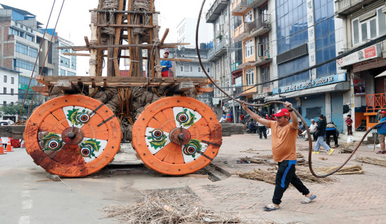 Rato Machhindranath chariot construction begins in Lalitpur