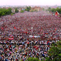 Protest at Maitighar against murder of journalist (Photo Feature)