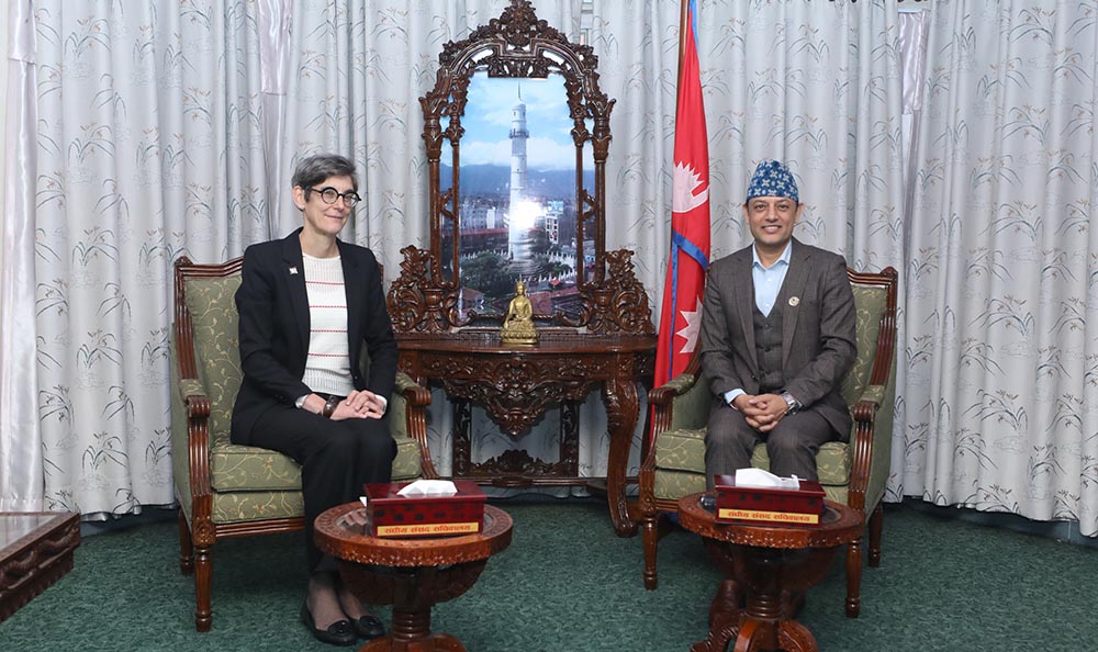 Swiss Ambassador pays courtesy call on Speaker Aryal
